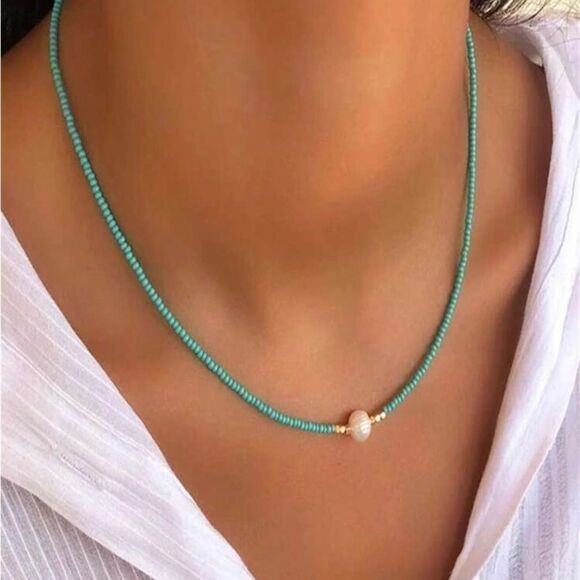 Boho beaded necklace N1335 - Picture 1 of 4